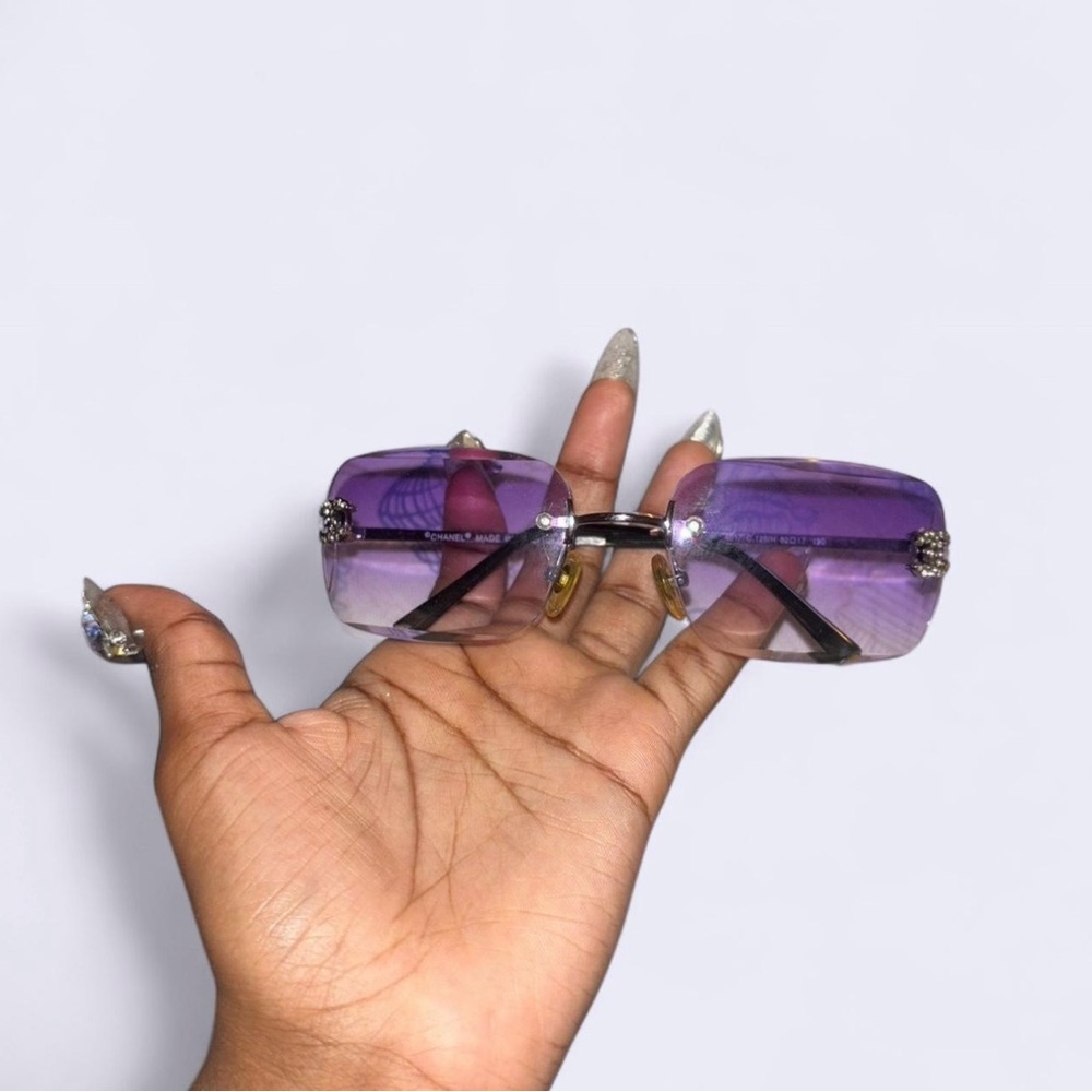 CHANEL Purple Gradient Rhinestone Sunglasses 4017C💜